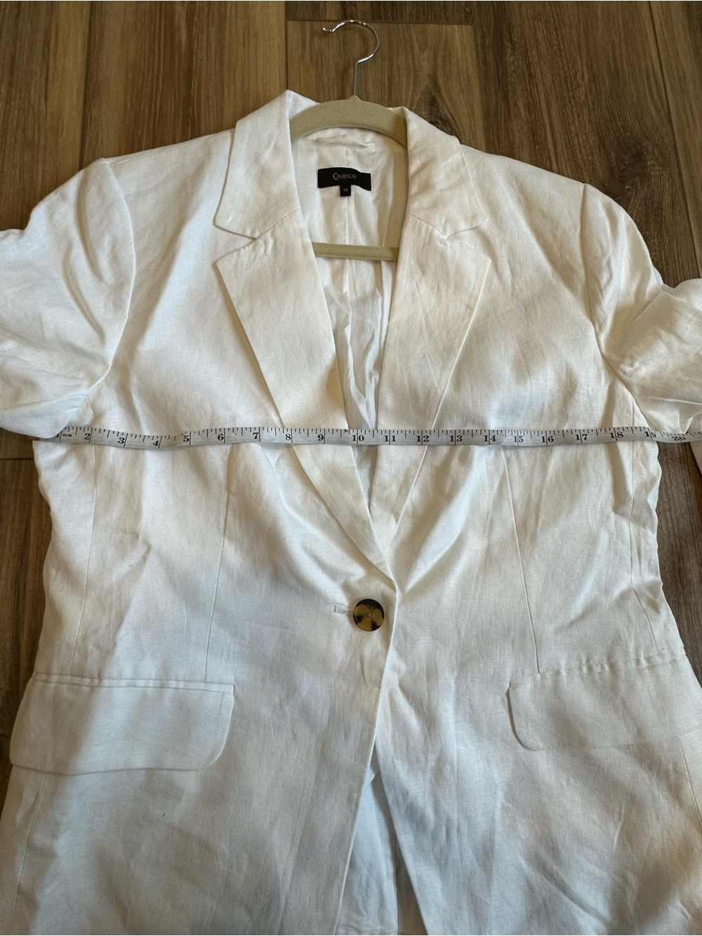 Quince 100% European Linen Structured Blazer in White Sz Medium - Picture 7 of 9